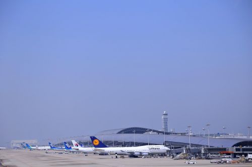 Japonija, Kansai Tarptautinis Oro Uostas, Boeing 747, Mėlynas Dangus, Osaka