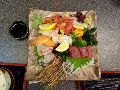 Japonija, Maistas, Osaka, Sashimi, Žalia Žuvis, Japanese, Virtuvė, Plokštė
