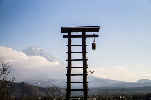 Japonija, Mt Fuji, Kraštovaizdis, K, Žiema, Fuji, Dangus
