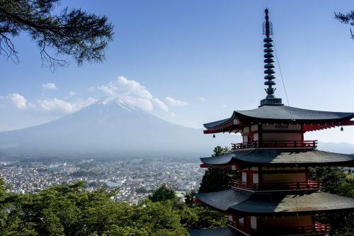 Japonija, Kalno Fuji, Fuji Yoshida, Po Yoshida Stoties, Zhong Pagoda