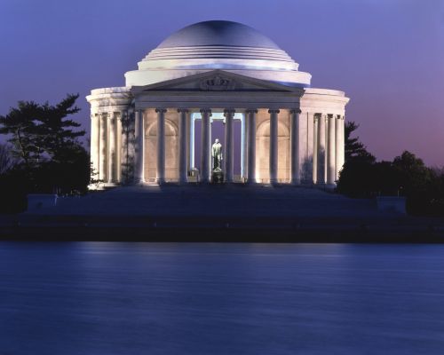 Jefferson Memorialas, Vašingtonas, Dusk, Usa, Istorija, Prezidentas, Pritraukimas, Apšviestas, Architektūra