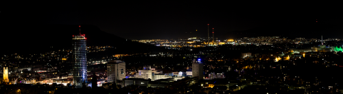 Jena, Naktis, Miestas, Turingijos Federalinė Žemė, Naktinė Nuotrauka, Panorama, Landgraf, Žiburiai Miestas