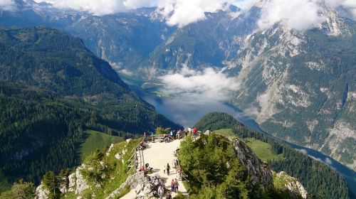 Jenner, Königssee, Bavarija, Berchtesganderland, Berchtesgaden, Ežeras, Kalnas, Ežero Vaizdas