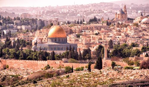 Jeruzalė, Dvasios Bažnyčia, Omar Mečetė, Alyvuogių Kalnas, Kraštovaizdis, Senamiestis, Architektūra, Panorama