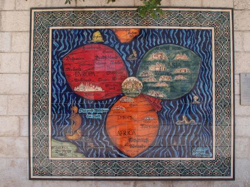 Jeruzalė, Menas, Centras, Pasaulis, Žemėlapis, Pasaulio Žemėlapis, Izraelis, Keramika
