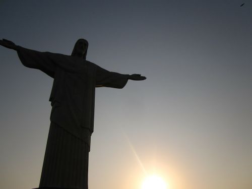 Jėzus, Krikščionis, Atpirkėjas, Rio De Žaneiras, Statula, Pietų Amerika, Brazilija, Saulėlydis