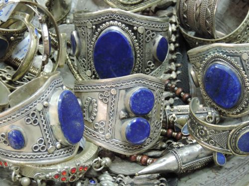 Papuošalai, Afganistanas, Papuošalai, Etninis, Lapis Lazuli, Ornate, Tribal, Lapis, Brangakmenis, Lazuli