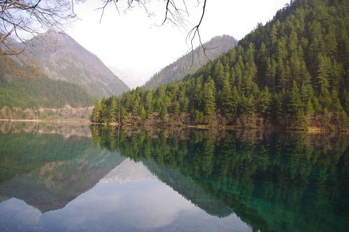 Jiuzhaigou, Veidrodinis Ežeras, Peizažas