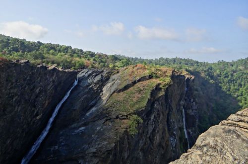 Jog Bėga, Vakarų Gatas, Krioklys, Uolos, Karnataka, Indija