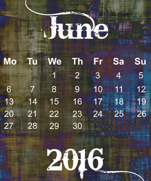 Birželis,  2016,  Kalendorius,  Plakatas,  Grunge,  Abstraktus,  Tapetai,  Data,  Diena,  Laikas,  Mėnuo,  Kas Mėnesį,  Savaitę,  Organizatorius,  Biuras,  Namai,  Planuotojas,  Dizainas,  Įvykis & Nbsp,  Planuotojas,  Tvarkaraštis,  2016 M. Birželio Mėn. Grunge Kalendorius