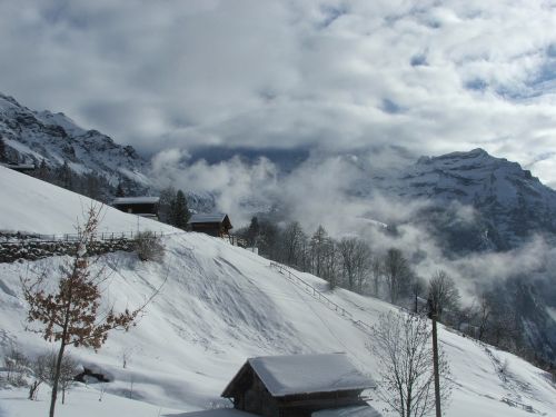 Jungfrau, Vaizdas, Sniegas, Kalnas, Alpės, Žiema