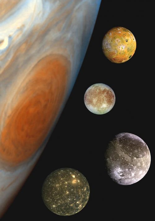 Jupiteris, Planeta, Dideli Raudoni Dėmeliai, Galilean Monde, Io, Europa, Ganymede, Kallisto, Erdvė, Kosmoso Kelionės, Saulės Sistema