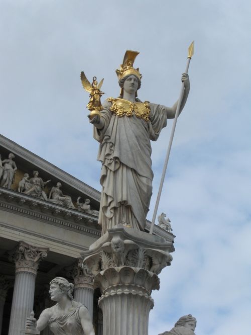Justizia, Vienna, Austria, Parlamentas, Ramstis, Statula