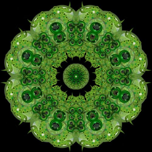 Kaleidoskopas, Abstraktus, Cilindras, Žalias