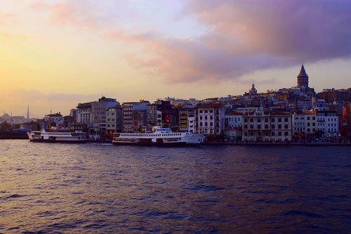 Karaköy,  Stambulas,  Turkija,  Beyoğlu,  Eminönü,  Galate,  Bosphorus,  Saulėlydžio,  Muzika