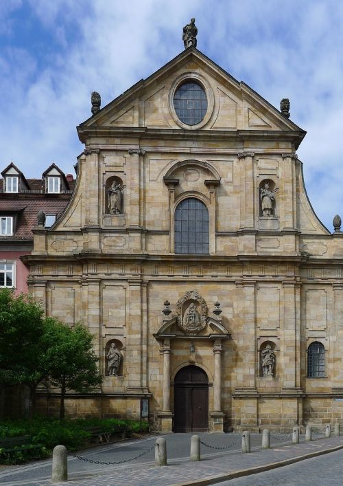 Karmelitenkloster, Bamberg, Fasadas, Barokas, Pastatas, Religinis, Vienuolynas, Priekinis
