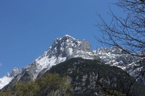 Karwendel, Alpių, Bavarija, Kalnai, Gamta, Žygiai, Alpinizmas, Sniegas, Idilija, Kalnų