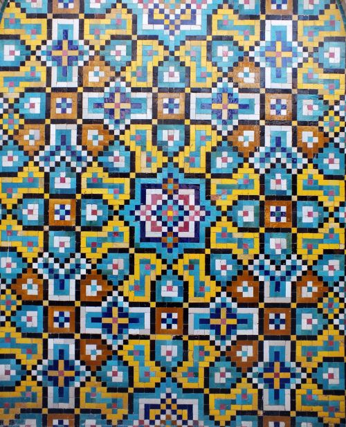 Kashi, Iranas, Islamic, Menas, Islamicart, Mozaika, Sienų Menas, Spalvinga, Modelis