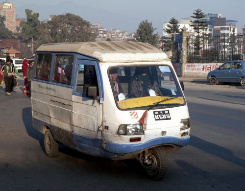 Katmandu,  Nepalas,  Mikroautobusas,  Viešoji & Nbsp,  Transporto,  Kathmandu Mikroautobusas