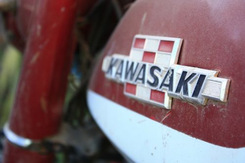 Kawasaki, Motociklas, Dviratis, Retro, Vintage, Kaimiškas, Senas