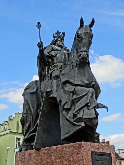 Kazimierz Wielki, Paminklas, Bydgoszcz, Karalius, Skulptūra, Statula, Jodinėjimas, Paminklas