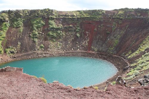 Kerid Crater, Kraterio Ežeras, Iceland, Vulkaninis, Auksinis Ratas