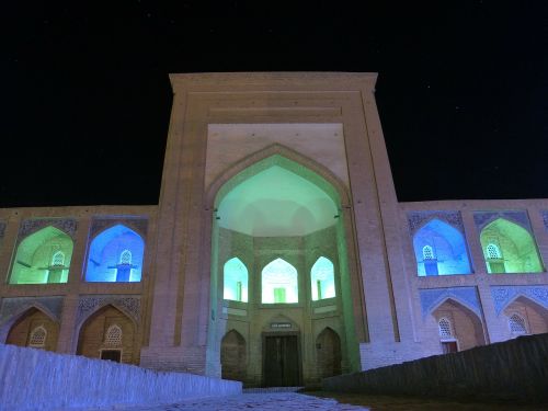 Khiva, Naktis, Medrese, Apšvietimas, Spalvinga, Nuotaika, Uzbekistanas