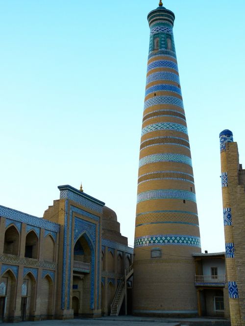 Khiva, Rytas, Chodja Islam Minaretas, Morgenstimmung, Uzbekistanas
