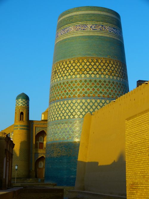 Khiva, Rytas, Kalta Minor, Trumpas Minaretas, Morgenstimmung, Uzbekistanas