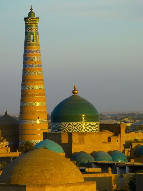 Khiva, Miestas, Miesto Vaizdas, Senas, Abendstimmung, Uzbekistanas, Saulėlydis
