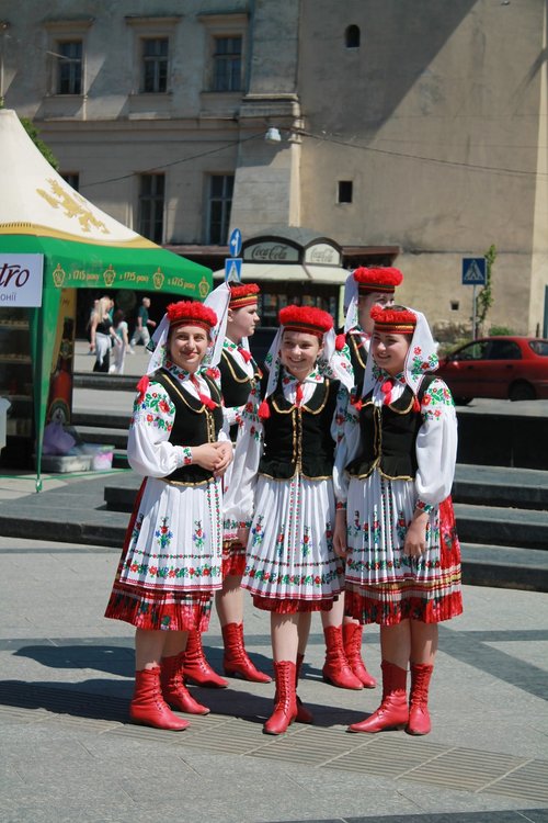Vaikai,  Vaikystės,  Liaudies Kostiumas,  Ukrainiečių Folkloro,  Ukraina,  Lvovo,  Miesto Centras,  Vaikiški Spektakliai