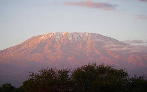 Kilimandžaras, Afrika, Kalnas, Kenya, Saulėtekis, Nuotaika, Sniegas, Amboseli