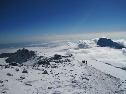 Kilimandžaras, Kalnas, Vulkanas, Vulkaninis, Piko, Kalnas, Sniegas, Snowclad, Dangus, Tanzanija, Afrika, Debesys
