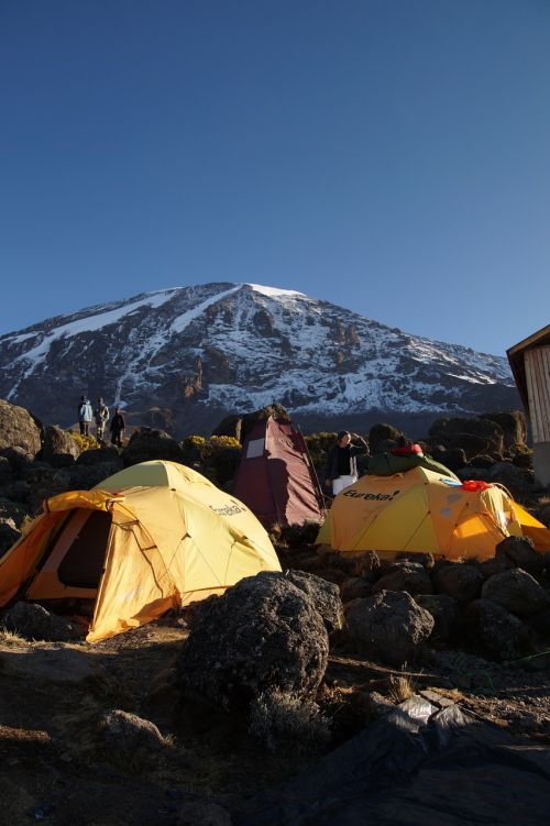Kilimandžaras, Kalnas, Kalnai, Palapinė, Oras, Gamta, Afrika, Geltona, Tanzanija, Alpinizmas