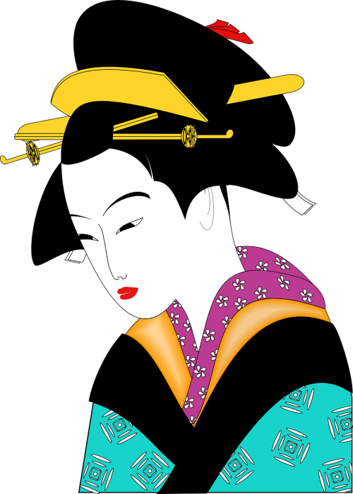 Kimono, Geiša, Moteris, Asian, Japanese, Kinai, Nemokama Vektorinė Grafika