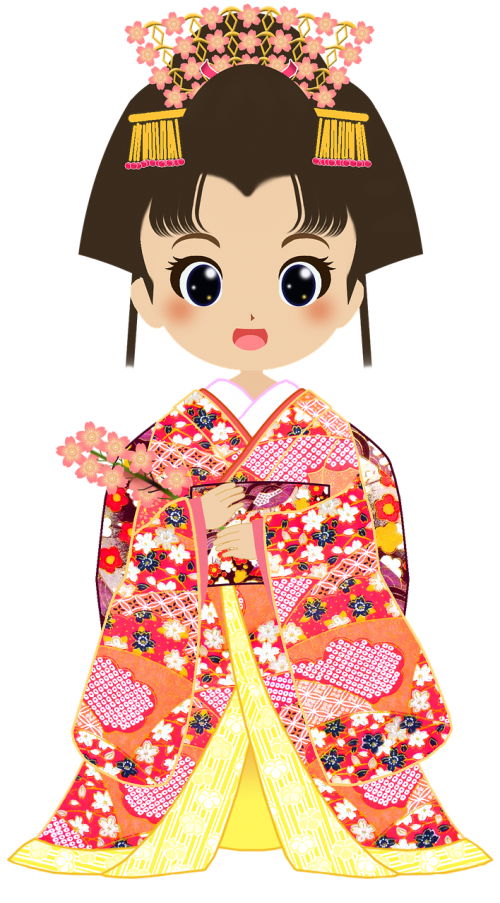 Kimono, Vyšnių Žiedų, Mergaitės, Japonija, Kyoto, Šokėja, Liaudies Kostiumai, Tradicija, Nuostabus, Kabuki