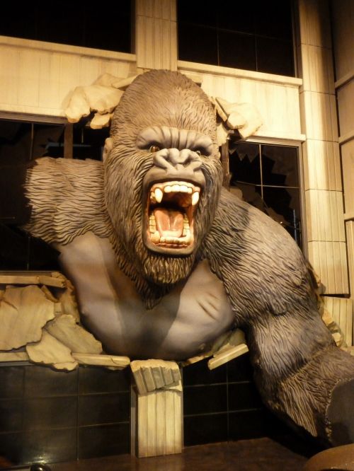 King Kongas, Vaško Muziejus, Vaško Figūra, Bransonas, Pramogos, Nuotykis, Gorila, Filmas, Ape, Agresyvus, Įsiutę, Piktas