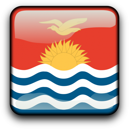 Kiribati, Vėliava, Šalis, Tautybė, Kvadratas, Mygtukas, Blizgus, Nemokama Vektorinė Grafika