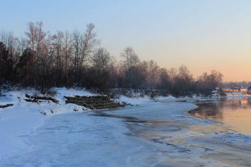 Kitoy, Angarskas, Žiema, Ledas, Upė