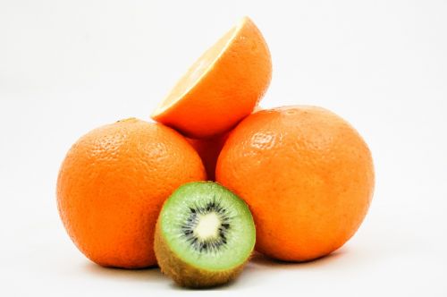 Kivi, Apelsinai, Vaisiai, Vitaminai, Sveika Mityba, Pusė, Oranžinė, Žalias, Šviežias, Turtingumas, Pietų Vaisiai