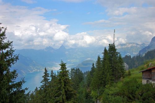 Klewenalp, Ežero Lucerne Regionas, Kalnai, Debesys, Dangus, Gamta, Mėlynas, Vaizdas, Šveicarija