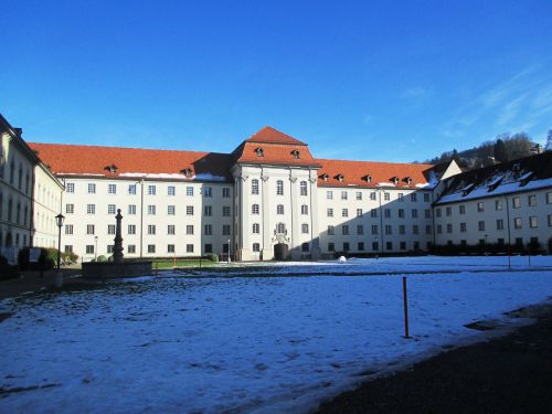 Klosterhof, Architektūra, Šveicarija, St Gallen, Žiema, Saulė, Vienuolynas, Pastatas, Dangus