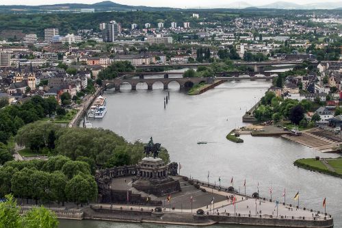Koblenz, Vokiečių Kampelis, Mosel, Paminklas, Turistų Atrakcijos