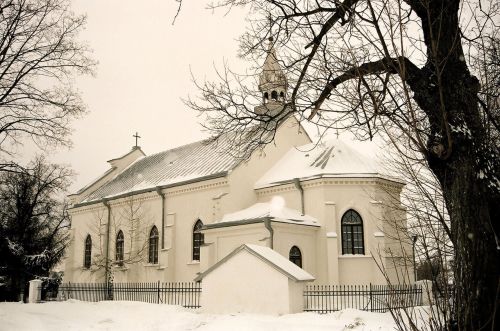 Bažnyčia,  Žiema,  Lublin,  Lenkija,  Bažnyčia Prie Lublino