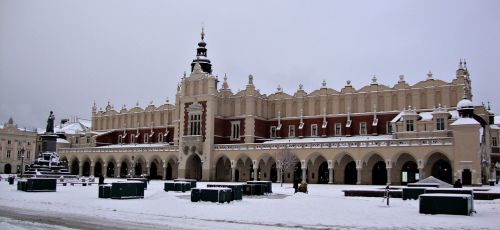 Kraków, Drabužių Salonas Sukiennice, Architektūra, Paminklas, Senamiestis, Istorija, Turizmas, Žiema, Rytas