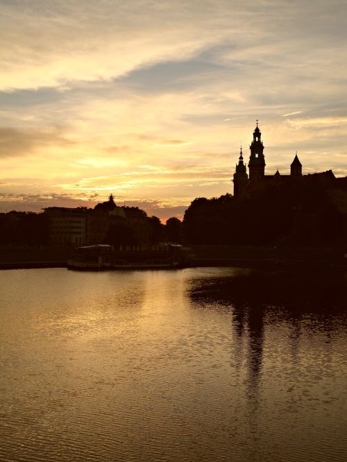 Kraków, Wawel, Saulėtekis, Vanduo, Kraštovaizdis, Lenkija