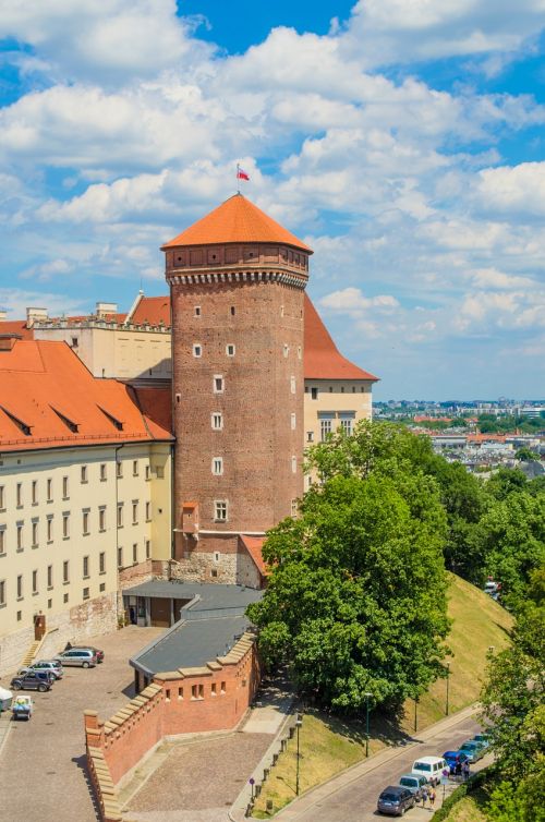 Krakow, Lenkija, Europa, Wawel, Pilis, Tvirtovė, Bokštas, Upė, Istorinis, Muziejus