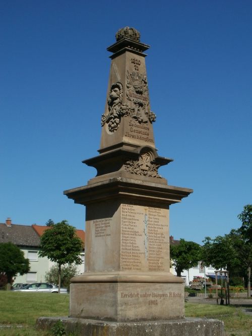 Kriegerdenkmal, Ketsch, Prussian, Karas, Paminklas, Paminklas, Istorinis, Simbolis