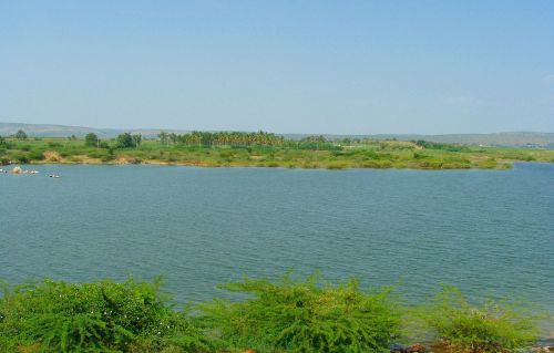 Krishna Upė, Griuvėsiai, Bagalkot, Karnataka, Indija, Vanduo