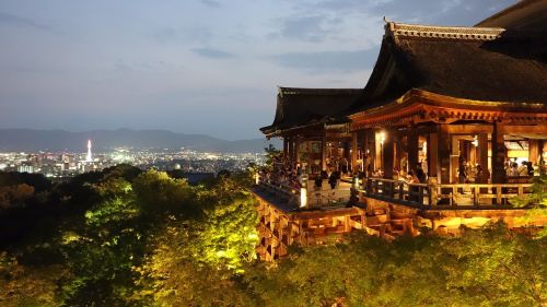 Kyoto, Kiyomizu-Dera Šventykla, Naktinis Vaizdas